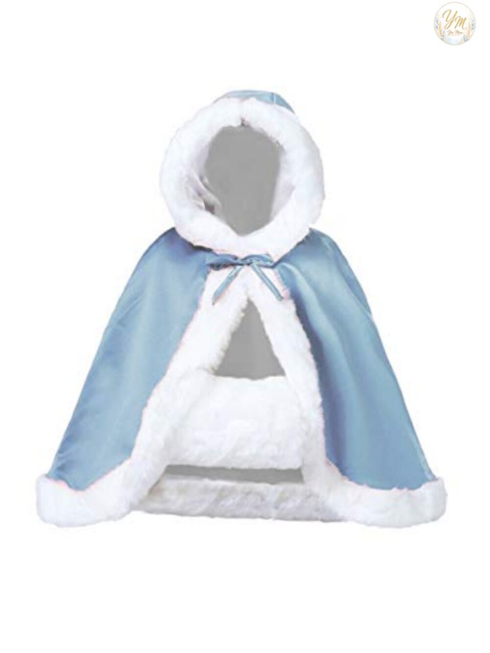 Wedding Cape Cloak Bride Winter Reversible Fur Trim Hand Muff Hip-Length